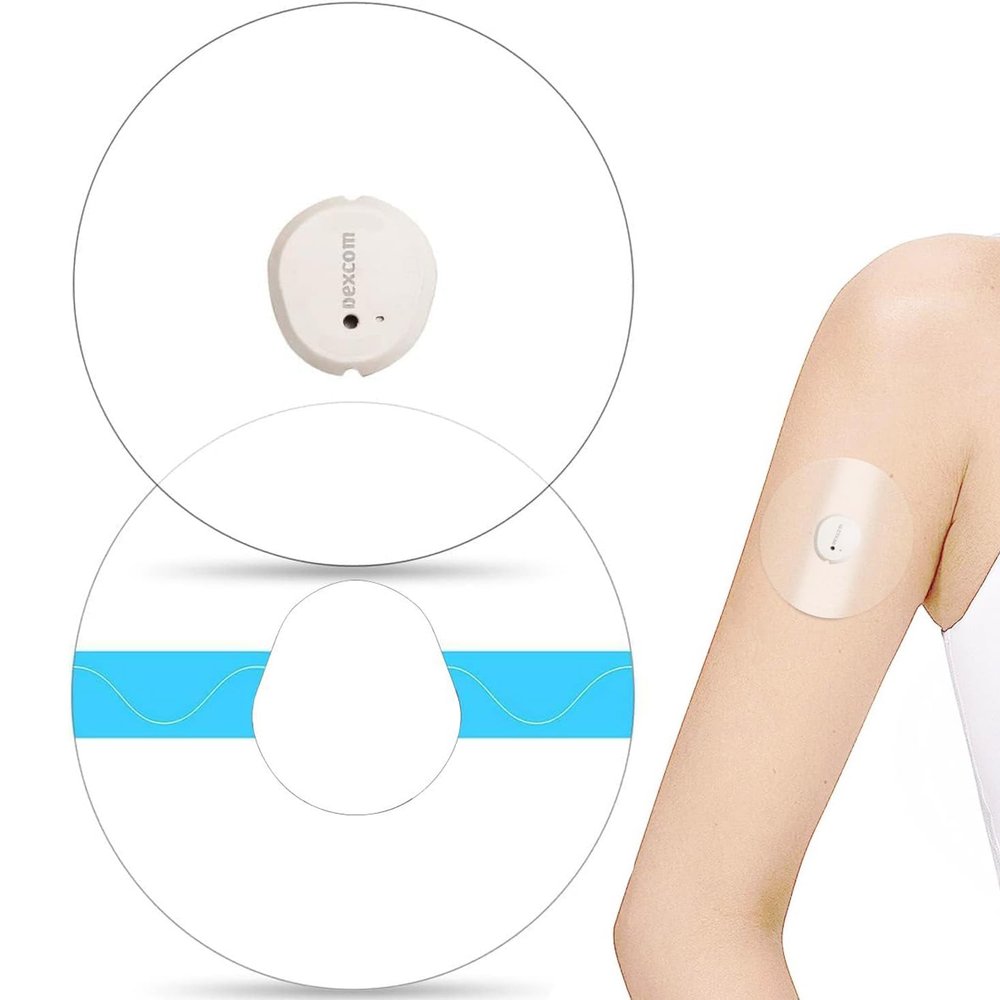 40 Pack Adhesive Patches Pre-Cut for Dexcom G7 Patch Waterproof & Breathable G7 Sensor Covers, Dexcom G7 Overpatches Continuous Glucose Monitoring Protection with Hole, Easy to Apply CGM Patch