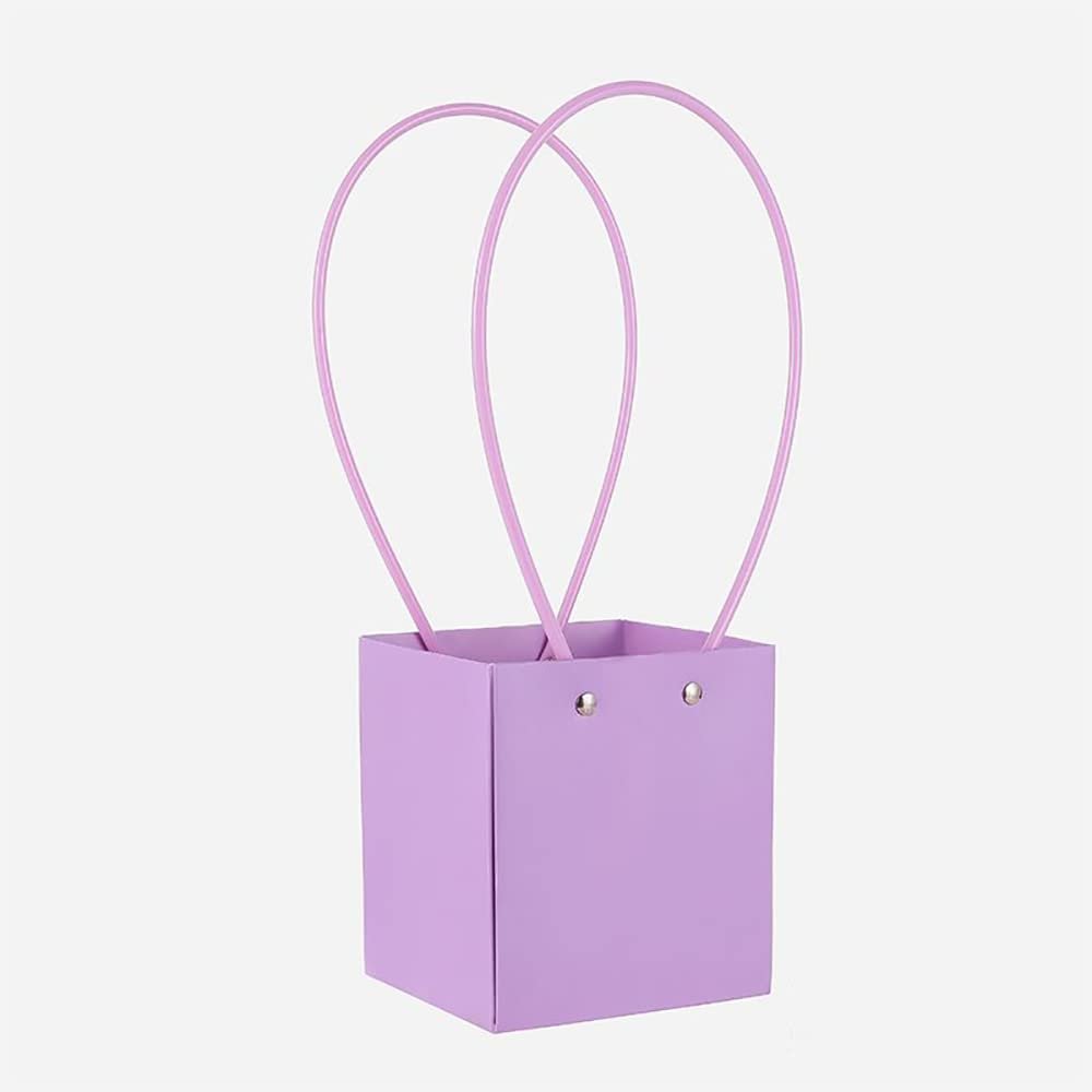10PCS Flower Gift Bags Paper Bouquet Bags, Paper Flower Bouquet Bags with Handle, Waterproof Bouquet Flower Wrapping Boxes for Mother's Day Wedding Birthday Anniversary Valentine Day