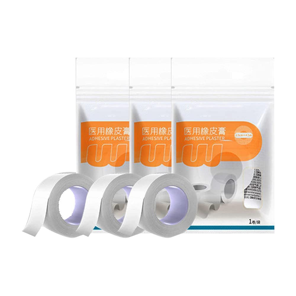 1" X 5yd Surgical Tape Medical Tape 3 Rolls Waterproof Breathable Adhesive Hypoallergenic First Aid Tape for Sensitive Skin for Wound Care - with Self Sealing (1In*5yd)