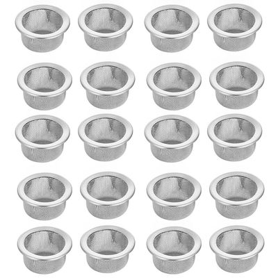 20 Pcs Metal Strainer Stainless Steel Mesh Concave Bowls for Pipe Accessories Filters