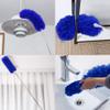 Ceiling Fan Feather Duster with Extension Pole, Cobweb & Corner Brush for Cleaning, Long Handle Aluminum Telescoping Pole, Washable, Blue, 250cm view 2