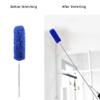 Ceiling Fan Feather Duster with Extension Pole, Cobweb & Corner Brush for Cleaning, Long Handle Aluminum Telescoping Pole, Washable, Blue, 250cm view 3