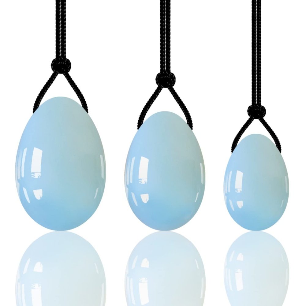 AOWNE Natural Jade Egg Balls Yoni Egg Set Yoni Wand Massage Ball Kegel Balls Kegel Exerciser,Opal Egg