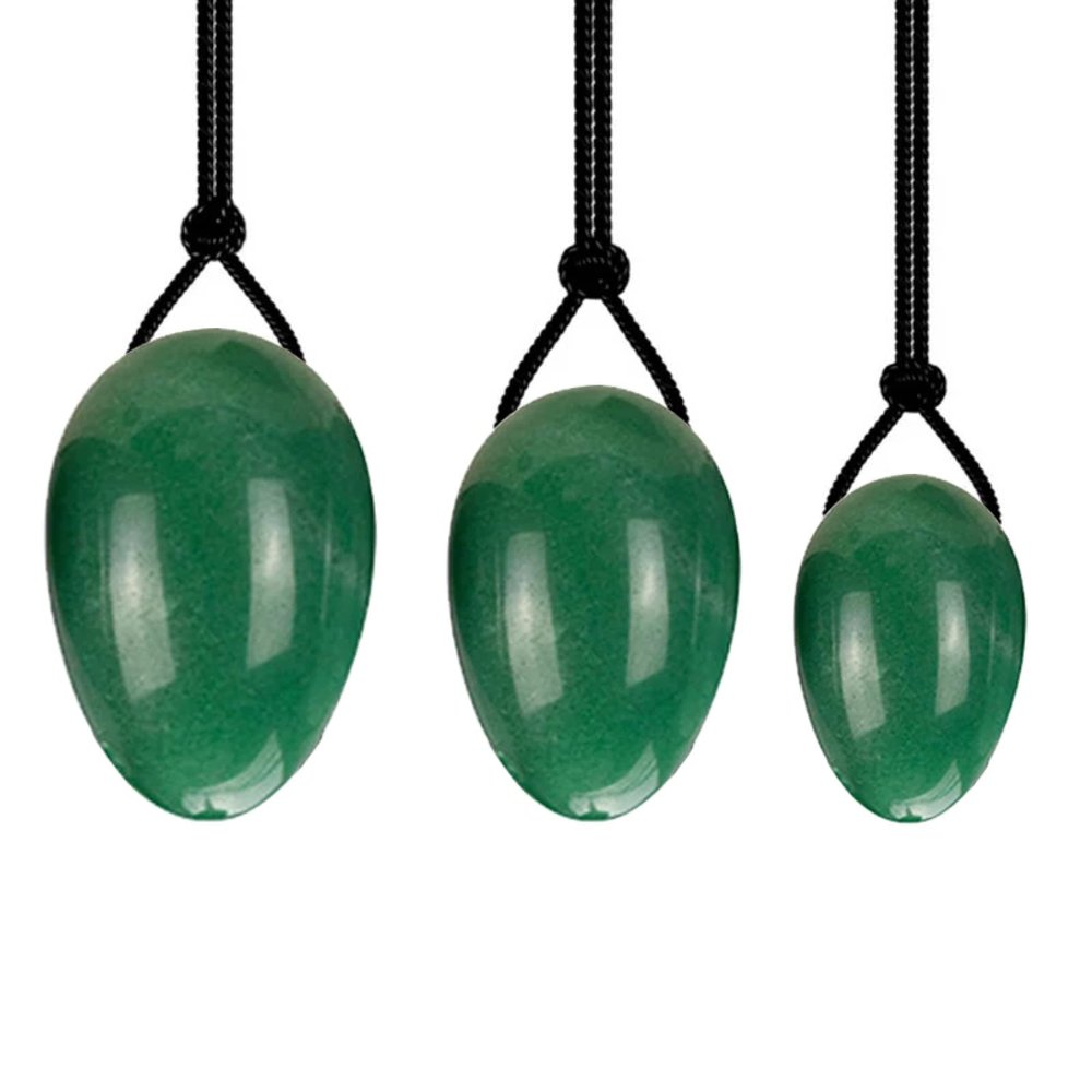 3Pcs Set Natural Rose Quartz Yoni Egg Set Women Kegel Exercise Jade Egg Ball Kegel Egg with Box,Aventurine No Box