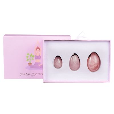 AOWNE Natural Rose Quartz Yoni Egg Set Drilled Jade Eggs Women Kegel Exerciser Crystal Balls Massage Stone,Rose Quartz