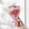 CLOZAM Mini Rose Dried Flowers Small Bouquet Valentine's Day Hand Bouquet Gift Immortal Flowers Three Pink Flowers view 2