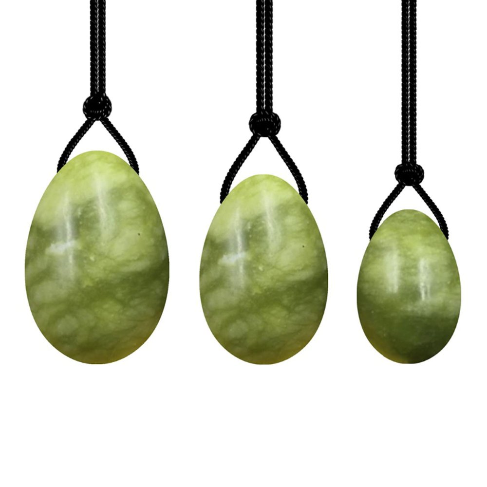 AOWNE Natural Jade Egg Balls Yoni Egg Set Yoni Wand Massage Ball Kegel Balls Kegel Exerciser,Stone Jade Egg