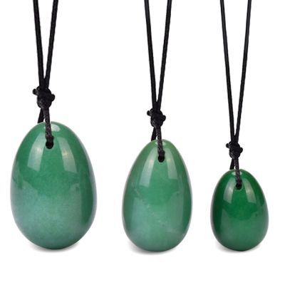 AOWNE Rose Quartz Yoni Egg Set Natural Jade Eggs Women Kegel Exerciser Ball Massage Yoni Wand Jade Massager,3 Aventurine Eggs