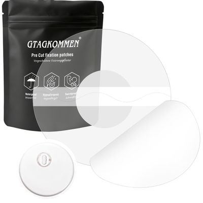 55 Pack Freestyle Libre 3 Sensor Covers, Waterproof & Transparent Adhesive Patches for Libre 3 Sensor Covers, No Glue on The Center and Strong Stick Will to 14 Days Protect Your Sensor -GTAGKOMMEN
