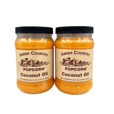 Amish Country Popcorn | Coconut Oil - 2 Bottles - 30 oz Each | Vegan, Tree Nut and Peanut Free | Old Fashioned, Non-GMO and Gluten Free