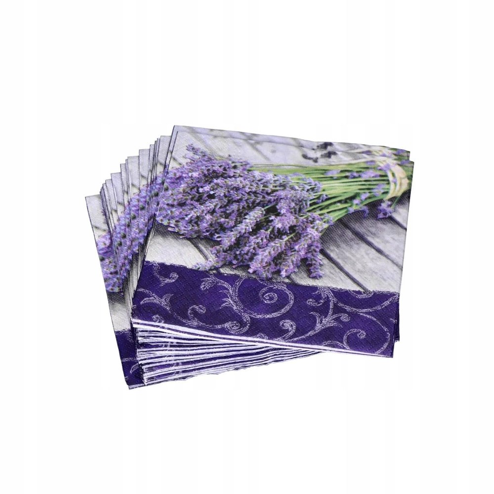 AM Dcor - 20 Count Soft 3-Ply Tissue Decoupage Luncheon Paper Napkins -13" x 13" (Unfolded) Lavender in the Country