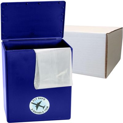 CarrySafe TSA-Approved Travel Urn Kit  Personalized Temporary Cremation Urn for Human Ashes  Airline Friendly, 200 Cu in, Blue Plastic with Travel Box