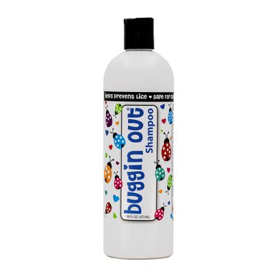 buggin out Lice Prevention Shampoo 16oz | for Kids & Adults Daily Use | Peppermint Essential Oil | Sulfate Free | Fresh Minty Scent