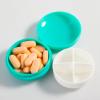 GLEAVI Portable Round Medicine Box with 4 Removable Compartments Compact 2.55 Inch Seal Storage Organizer for Travel Camping Fishing Home Use view 2