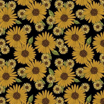 Benartex Pumpkin Spice by Valentina Harper 13439 12 Black Sunflower & Spice