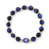 Eye Bracelets for Women Men Gold Color Spacer Beads Tiger Eye Stone Crystal Glass Volcanic Stone Gifts,Tiger Eye,19cm view 1