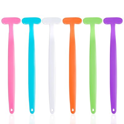 6 Pack Tongue Scraper, Plastic Tongue Cleaner Brush for Adults Tongue Scrubber for Better Breath Dental Oral Care Supplies (6 Pcs Tongue Scraper)