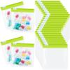 24 Pieces Pill Pouch Bags Zippered Set Reusable Translucent Medicine Organizer Sealing Travel Plastic Bags with Slide Lock for Storage(Green) view 1