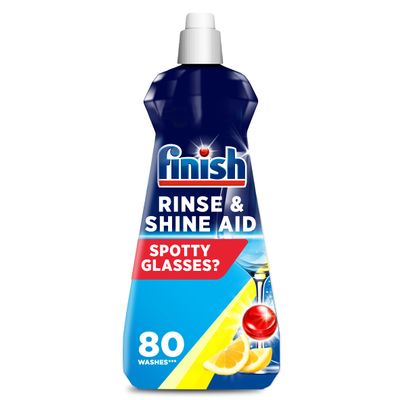 Finish | Finish Dishwasher Rinse & Shine Aid | Lemon| 400ml | For Drier Glasses and Spot Prevention