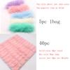homeemoh Handmade Furry Bow 40pcs (L 6-7cm, W 2-3cm), Fluffy Pompoms Bowknot Faux Mink Mini Bows for DIY Crafts, Hair Accessories view 3