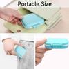 4 Pack Travel Pill Organizer,8 Compartments Weekly Pill Box Moisture Proof Small Pill Case for Pocket Purse Daily Portable Medicine Vitamin Holder ContainerBlue+Green+Khaki+Pink view 2