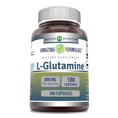Amazing Formulas L-Glutamine Amino Acid Supplement | 800 Mg Per Serving | 180 Capsules | Non-GMO | Gluten Free | Made in USA