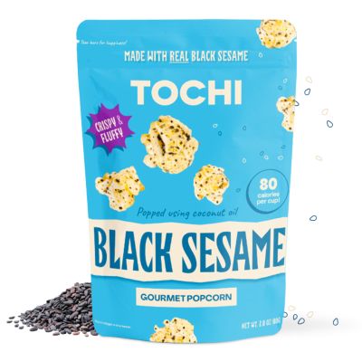 Tochi Gourmet Popcorn Snacks - Black Sesame Flavor - Using Large Popcorn Kernels, Popcorn balls, Gluten Free, Non GMO Corn, All natural, Healthy Pop Corn Individual Bags, Made with Coconut Oil - 2.8 oz (2.8 oz (1 Pack)