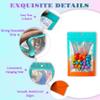 100 Pieces Resealable Mylar Bags, Smell Proof Bags with Clear Window for Food Storage Party Favor Packaging Small Business (Green&Orange, 2.44) view 3