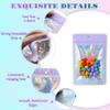 100 Pieces Resealable Mylar Bags, Smell Proof Bags with Clear Window for Food Storage Party Favor Packaging Small Business (Purple&Light Blue, 2.44) view 3