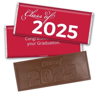 12ct Red Graduation Candy Party Favors Class of 2025 Wrapped Chocolate Bars by Just Candy