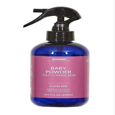 Aromar Essential Room Mist and Fabric Spray with Natural Freshener Aromatherapy for a Fresh and Rejuvenated Home 8 oz Baby Powder