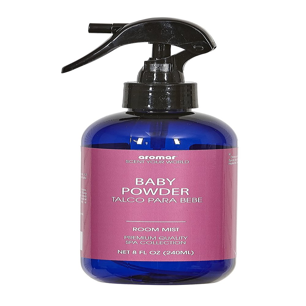 Aromar Essential Room Mist and Fabric Spray with Natural Freshener Aromatherapy for a Fresh and Rejuvenated Home 8 oz Baby Powder
