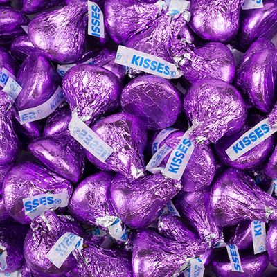 90 Pcs Purple Candy Hershey's Kisses Milk Chocolate