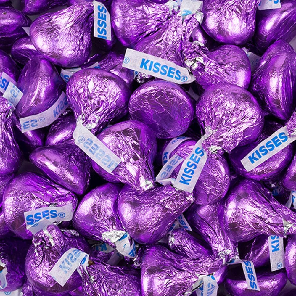 90 Pcs Purple Candy Hershey's Kisses Milk Chocolate