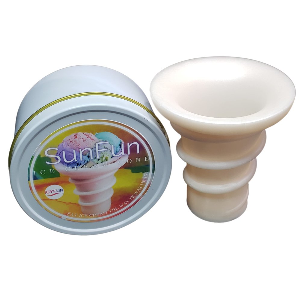 Sunfun White Pearl to Purple Reusable Ice Cream Cone Flexible Dishwasher Safe BPA Free