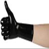 Rubber Short Latex Mixed Toes Wrist Gloves,Transparent,S-Wrist Around-16cm view 4