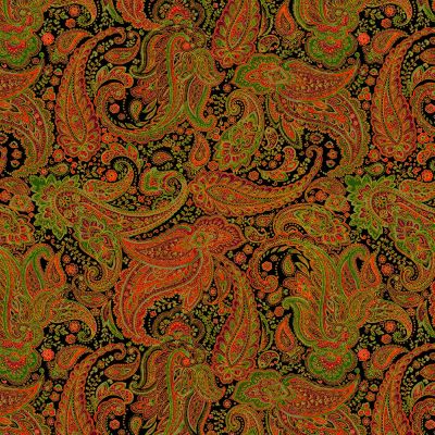 Timeless Treasures Deck The Halls CM2058 Multi Holiday Paisley w/Metallic