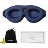 ALASKA BEAR 100% Blackout Sleep Mask Most Comfortable Contoured Eye Cups and Nose Covering for Women Men, 3D Pillowy Soft Light Blocking Eye Mask 0 Pressure on Eyelids & Eyelashes, Earplugs Set, Blue view 1