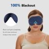 ALASKA BEAR 100% Blackout Sleep Mask Most Comfortable Contoured Eye Cups and Nose Covering for Women Men, 3D Pillowy Soft Light Blocking Eye Mask 0 Pressure on Eyelids & Eyelashes, Earplugs Set, Blue view 3