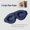 ALASKA BEAR 100% Blackout Sleep Mask Most Comfortable Contoured Eye Cups and Nose Covering for Women Men, 3D Pillowy Soft Light Blocking Eye Mask 0 Pressure on Eyelids & Eyelashes, Earplugs Set, Blue view 4