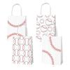 12Pcs Sports Party Gift Bags with Tissue Paper Baseball Football Soccer Basketball Gift Goodie Favor Bags with Handle for Baseball Theme Party Girls Boys Birthday Decoration (White, Baseball) view 1