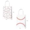 12Pcs Sports Party Gift Bags with Tissue Paper Baseball Football Soccer Basketball Gift Goodie Favor Bags with Handle for Baseball Theme Party Girls Boys Birthday Decoration (White, Baseball) view 2