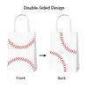 12Pcs Sports Party Gift Bags with Tissue Paper Baseball Football Soccer Basketball Gift Goodie Favor Bags with Handle for Baseball Theme Party Girls Boys Birthday Decoration (White, Baseball) view 3