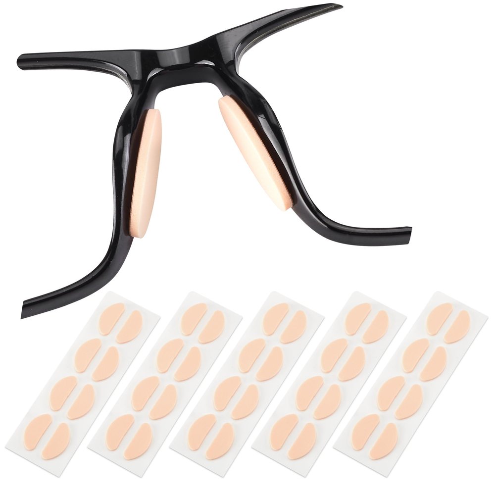 20 Pairs Eyeglass Nose Pads, Soft Foam Nose Pads, Adhesive Anti-Slip Silicone Eyeglass Nose Pads Stick On D Shape for Glasses Eyeglasses Sunglasses(Skin Color/1mm)