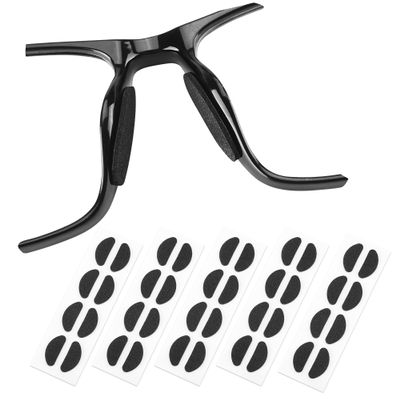 20 Pairs Eyeglass Nose Pads, Soft Foam Nose Pads, Adhesive Anti-Slip Silicone Eyeglass Nose Pads Stick On D Shape for Glasses Eyeglasses Sunglasses(Black Color/1.5mm)