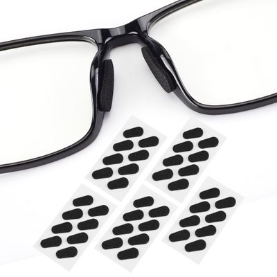 20 Pairs Eyeglass Nose Pads, Soft Foam Nose Pads, Adhesive Anti-Slip Silicone Eyeglass Nose Pads Stick On Water Drop Shape for Glasses Eyeglasses Sunglasses(Black Color/1.5mm)