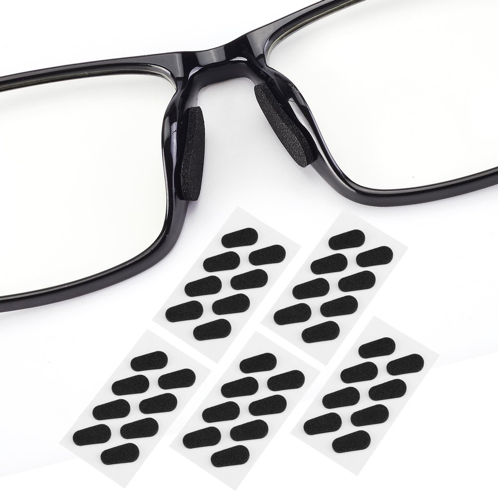 20 Pairs Eyeglass Nose Pads, Soft Foam Nose Pads, Adhesive Anti-Slip Silicone Eyeglass Nose Pads Stick On Water Drop Shape for Glasses Eyeglasses Sunglasses(Black Color/1.5mm)