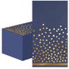 100 Pcs Blue Paper Napkins Disposable - Blue Gold Dot Party Napkins Navy Blue Dinner Napkins for Wedding Anniversary Birthday Bathroom Party Supplies view 1