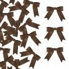 Meseey 50 Pcs 2.5 Inches Twist Tie Grosgrain Ribbon Bows Brown Pretied Premade Craft Bows for Treat Bags Gift Wrapping Basket Wedding Baby Shower Brithday Christmas Party (2.5", Brown) view 1