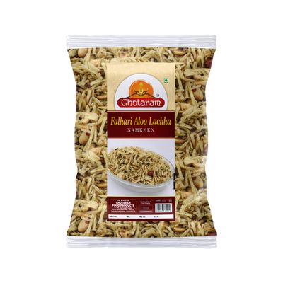 Ghotaram GFP Gyaras Giyaras Healthy Tasty Snack Vrat Upwas Fast Namkeen Snack Falahari Mixture, Falahari Aloo Lachha, Falahari Aaloo Mungfali Mix Meetha Chivda, Falahari Potato Namken-350g*1Pack